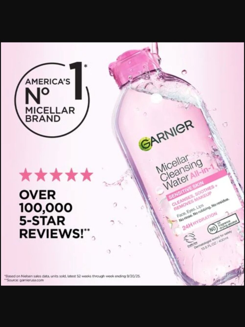 🌈4/$20 NEW Garnier SkinActive All-in-One Micellar Cleansing Water $12.00